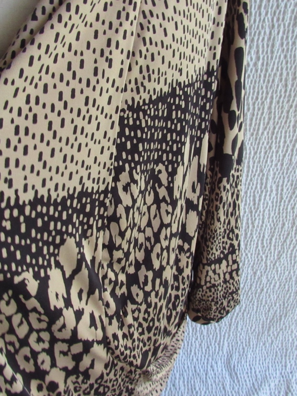 Animal Print Top Cardigan Free Fall 3X Brown Cream Lagenlook Robert Louis Design